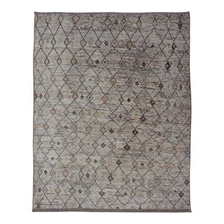 Hand-Knotted Modern Tribal Rug by Keivan Woven Arts 10'1 X 13'7 For Sale