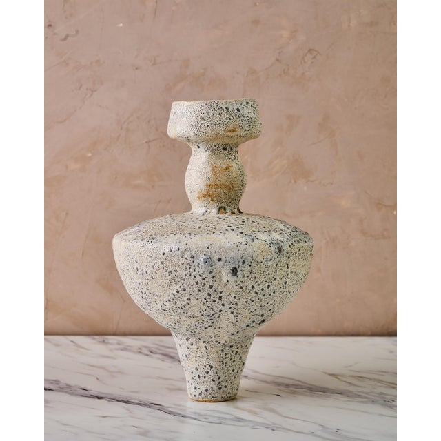 Contemporary Sculptural "Lydion Granito" Stoneware Vase by Canoa Lab for TRNK in Speckled Gray For Sale - Image 3 of 10