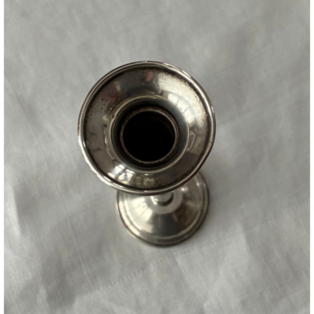 Traditional Mid-Century Sterling Silver Trumpet Bud Vase For Sale - Image 3 of 8