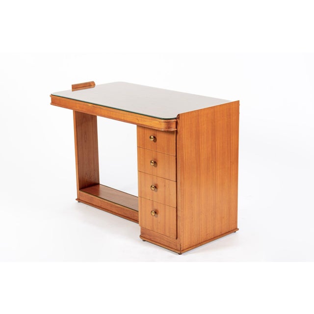 Antique French Art Deco Dominique Lemonwood Desk 1930s For Sale In Detroit - Image 6 of 16