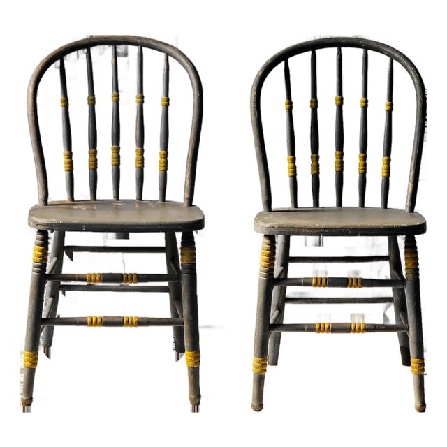Antique Spindle Chairs - A Pair For Sale