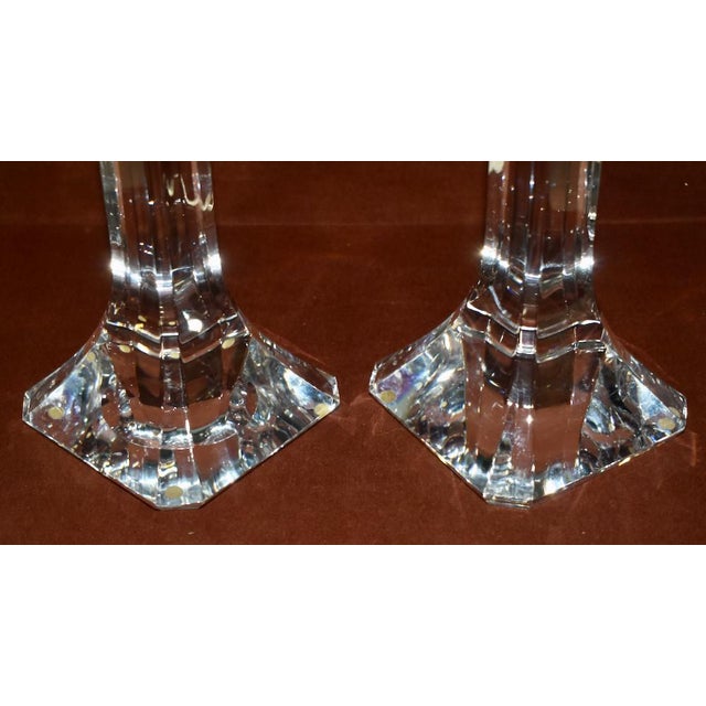 Glass Vintage Pair of Orrefors Crystal Candle Stick Holders For Sale - Image 7 of 11