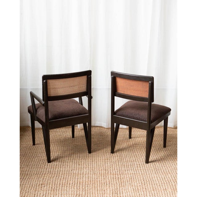 1950s John Stuart Mid-Century Modern Cane and Wood Dining Chairs - Set of 4 For Sale - Image 11 of 13