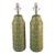 Pair of Ceramic Table Lamps Banana Leaf Pattern Tropical Green Color For Sale