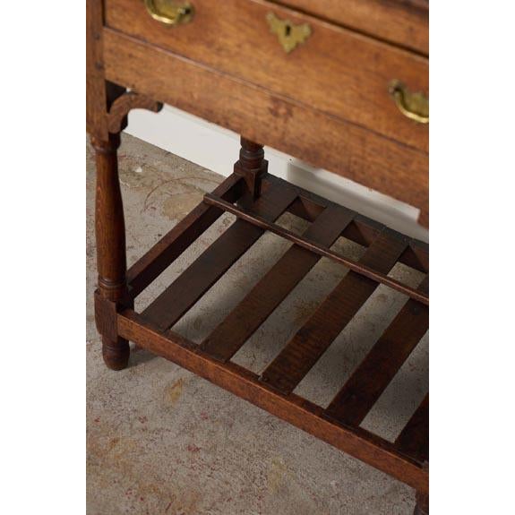 Wood 19th Century English Oak 3-Drawer Dresser Base / Server For Sale - Image 7 of 10