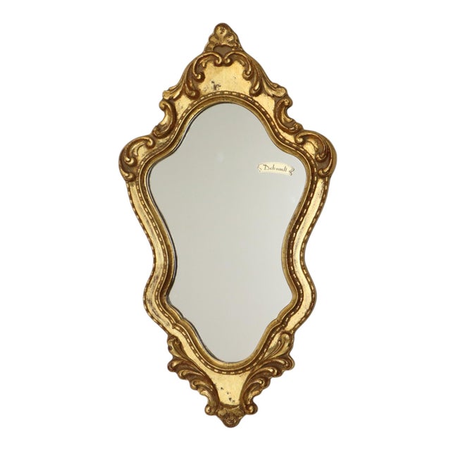 Baroque Small Baroque Crested Mirror in Gold Leaf Gilt from Deknudt, 1960s For Sale - Image 3 of 18
