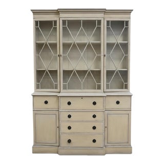 Baker Furn. French Neo-Classical Style Secretary Desk Cabinet W/ Gustavian Finish For Sale