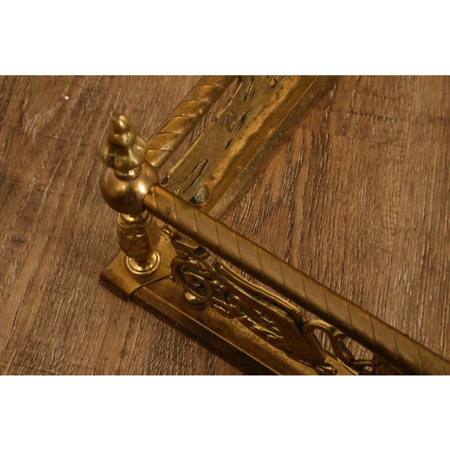 Neoclassical Style Brass Fireplace Fender For Sale - Image 12 of 18