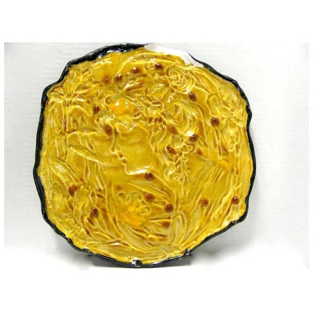 Late 19th Century Art Nouveau Majolica Plaques - A Pair For Sale - Image 5 of 8