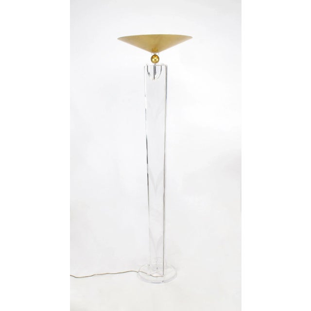 Hivo Van Teal Elegant Art Deco Revival Lucite Torchieres by Hivo Van Teal - a Pair For Sale - Image 4 of 9