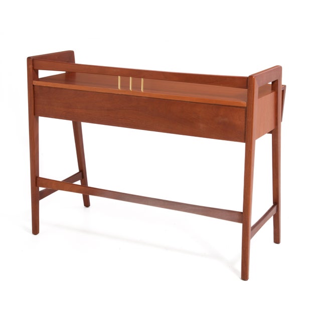 Wood Kent Coffey Goldenaire Mid Century Desk Restored For Sale - Image 7 of 14