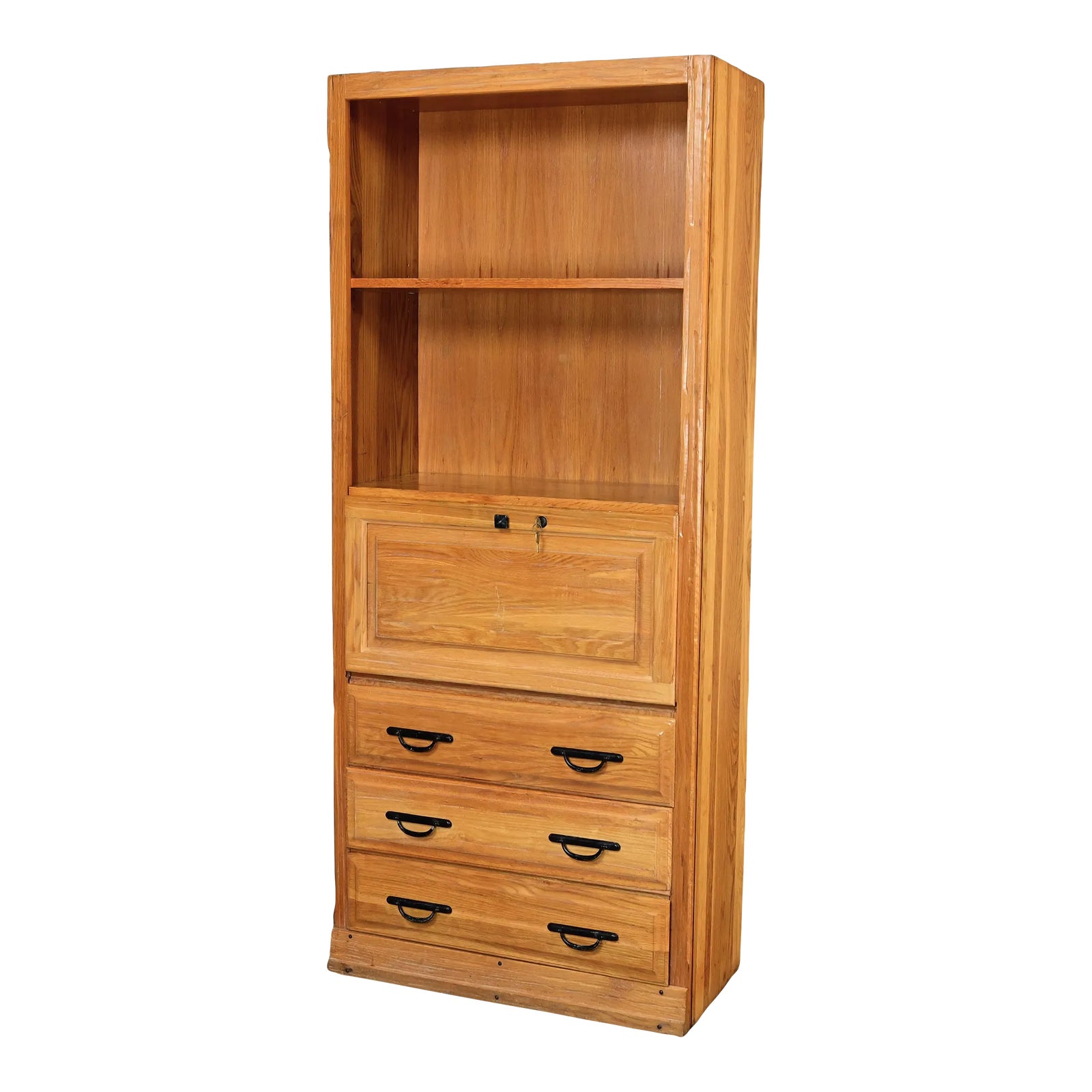 Late 20th Century Rustic A. Brandt Ranch Oak Secretary Style Drop Front