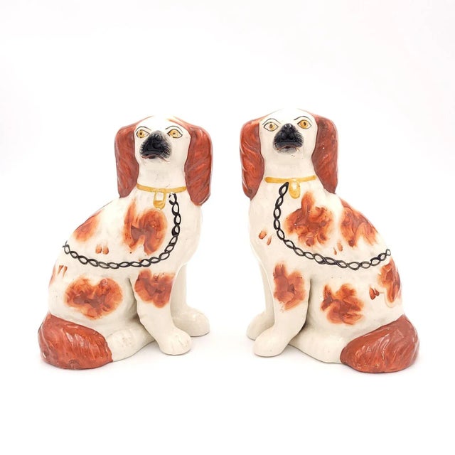 Pair of English Staffordshire Spaniels, Circa 1880 For Sale - Image 10 of 10