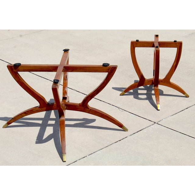 Vintage Moroccan Hand-Engraved Brass Tray Coffee & Side Table Set, 1960s For Sale - Image 14 of 18