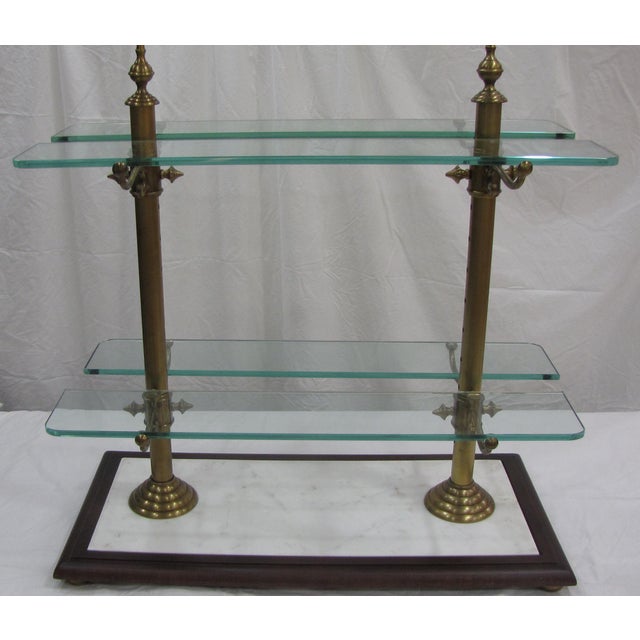 French Marble, Brass & Glass Pastry Stand Chairish