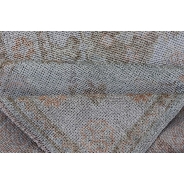 Long Turkish Oushak Runner in Ivory With Faded Green and Terracotta 2'10 X 21'0 For Sale - Image 12 of 13