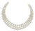 8mm Akoya Japanies Pearl Triple Strand Choker Necklace, 18k White Gold & Diamond For Sale