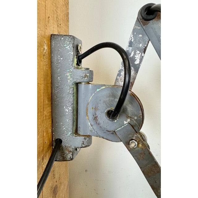 Industrial Gooseneck Scissor Wall Lamp from Elektroinstala, 1960s For Sale - Image 14 of 18