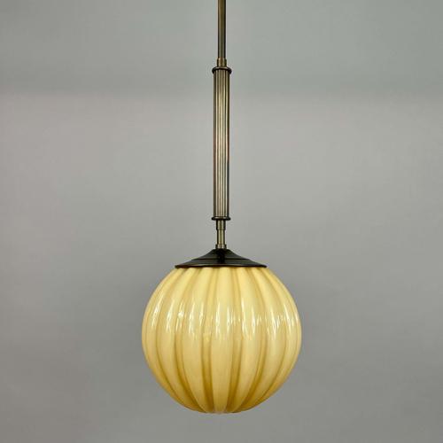 Art Deco Opaline Glass Pendant by Christian Bergh, Sweden 1930s For Sale - Image 4 of 15