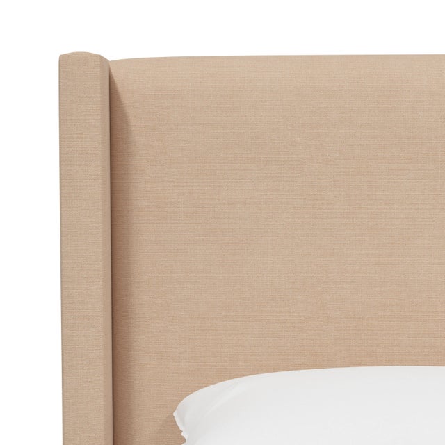 Not Yet Made - Made To Order Logan King Platform Bed in Linen Fawn For Sale - Image 5 of 5