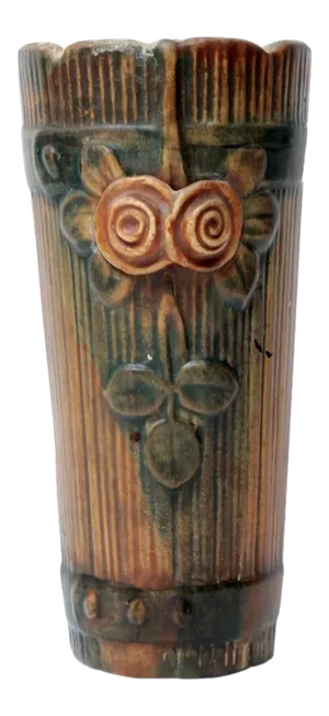 1920s Weller Wood Rose Pattern Wall Pocket