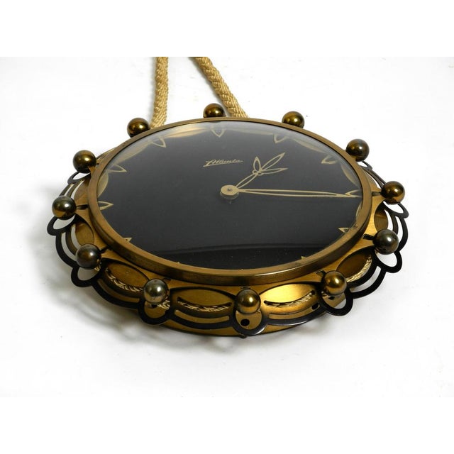 Mid-Century Mechanical Atlanta Wall Clock with 10 Day Movement and Gong Strike in Maritime Design, 1950s For Sale - Image 15 of 18
