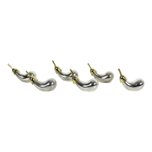 Mid 20th Century Silverplate and Gold Eggplant Knife Rests, Chopstick Holders- Set of 6