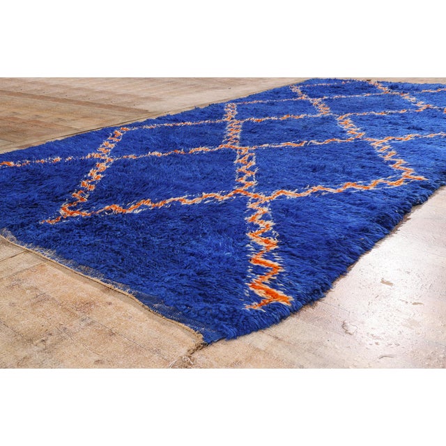 Blue Vintage Beni M'Guild Moroccan Rug, 06'00 X 11'08 For Sale - Image 8 of 10