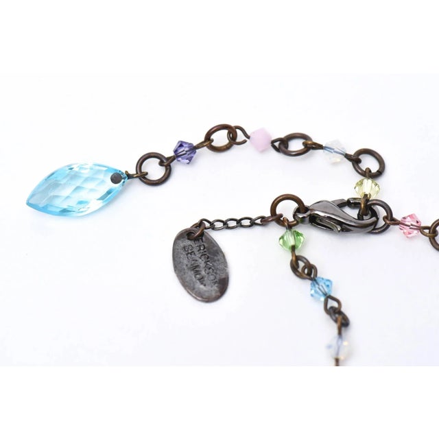 Erickson Beamon Swarovski Turquoise & Green Crystals Tiered Collar Bib Necklace For Sale - Image 9 of 10