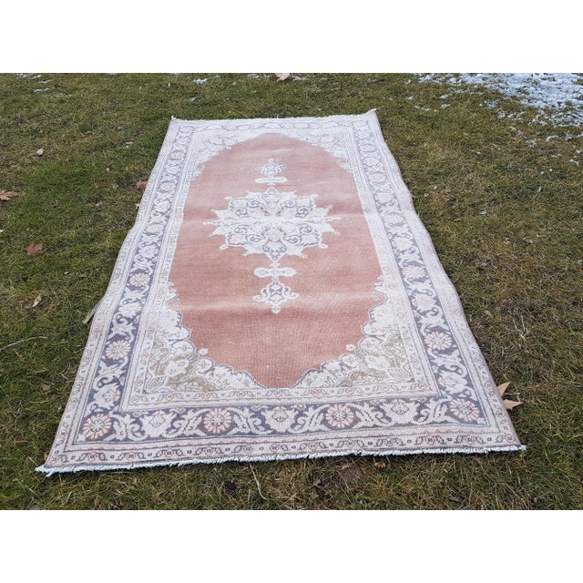 Mid-Century Modern Turkish Oushak Rug Tan Carpet 2'9" X 4'11" For Sale - Image 3 of 11