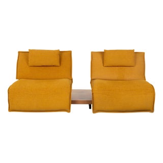 Yellow Gold Fabric Free Motion Edit 2 Two-Seater Sofa with Electric Function from Koinor For Sale