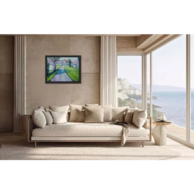 Green Modern Contemporary Oil Painting Landscape For Sale - Image 8 of 12