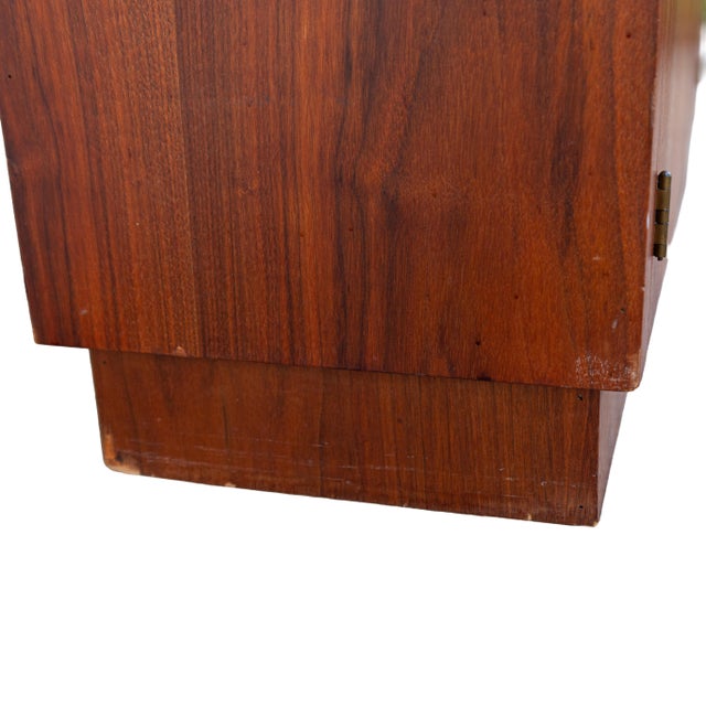 Brick Red 1960s Mid-Century Modern Walnut Trough Planter Room Divider Cabinet For Sale - Image 8 of 16