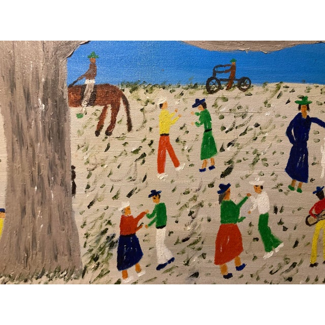 "Niloville Picnic" by Nilo Lamzas, New Orleans Louisiana, Nl Original Landscape Painting, Nature Park Painting, Oil on Canvas, Framed For Sale In New Orleans - Image 6 of 12