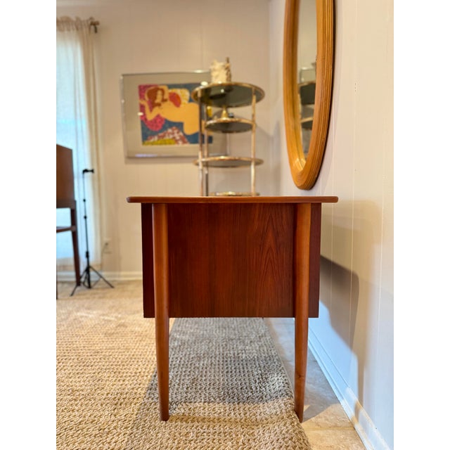 1960s Beautiful Mid Century Modern Front Facing Desk, Circa 1960s For Sale - Image 5 of 12