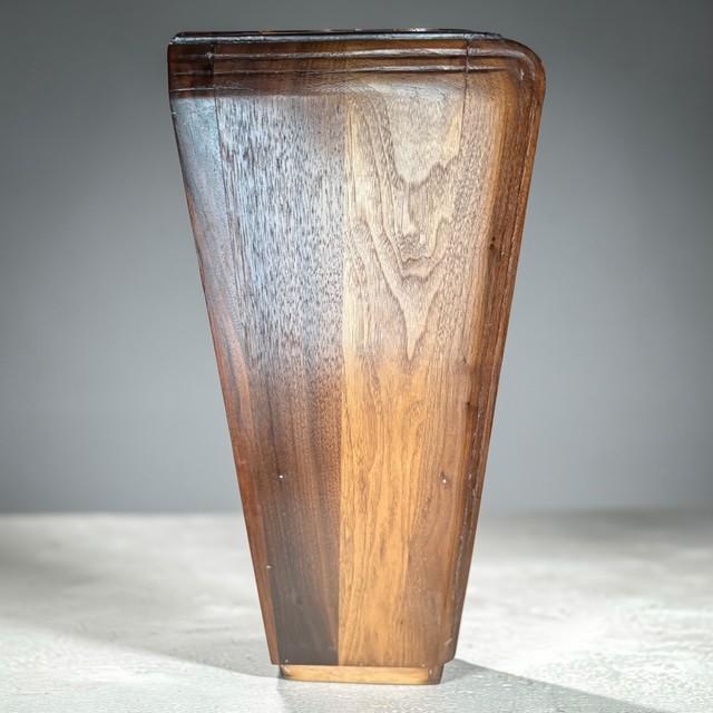 Art Deco Solid Walnut Low Bookcase Nightstand / Side Table, Restored Antique For Sale - Image 4 of 10