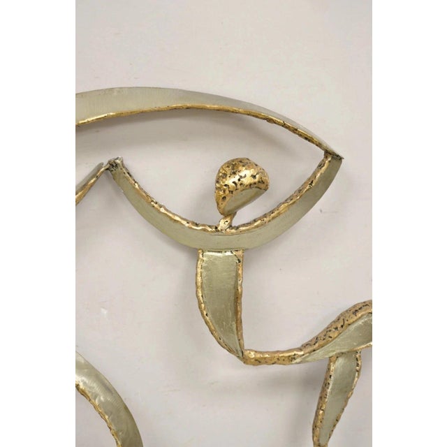 Colbert Collins 1980s Steel Metal Brutalist Ribbon Dancers Wall Art Sculpture For Sale - Image 4 of 12