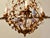 French Toleware Gilt and Ceramic Flower 5-Bulb Chandelier, 1930 For Sale - Image 6 of 8