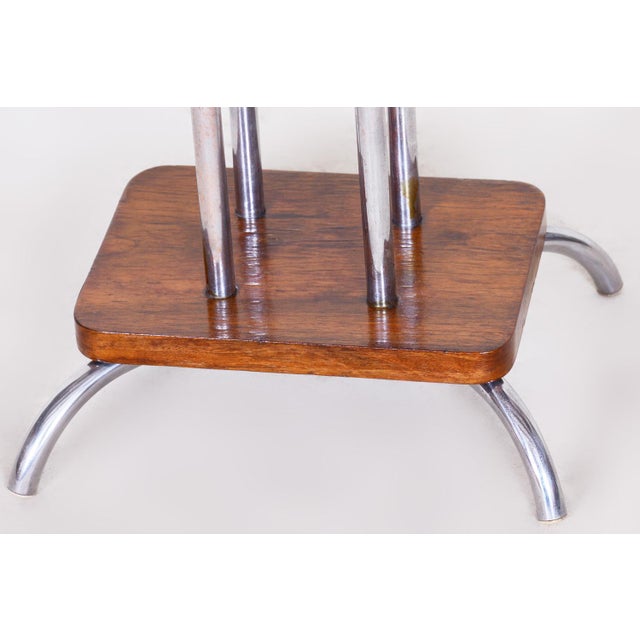 Brown Art Deco Pedestal in Walnut & Chrome, France, 1930s For Sale - Image 8 of 11