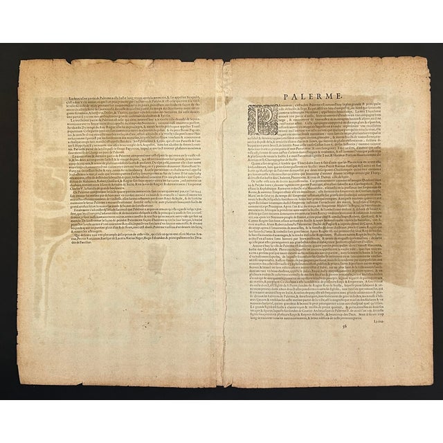 Birds-Eye View Map of Palermo by Georg Braun and Frans Hogenberg, 1588 For Sale - Image 4 of 6