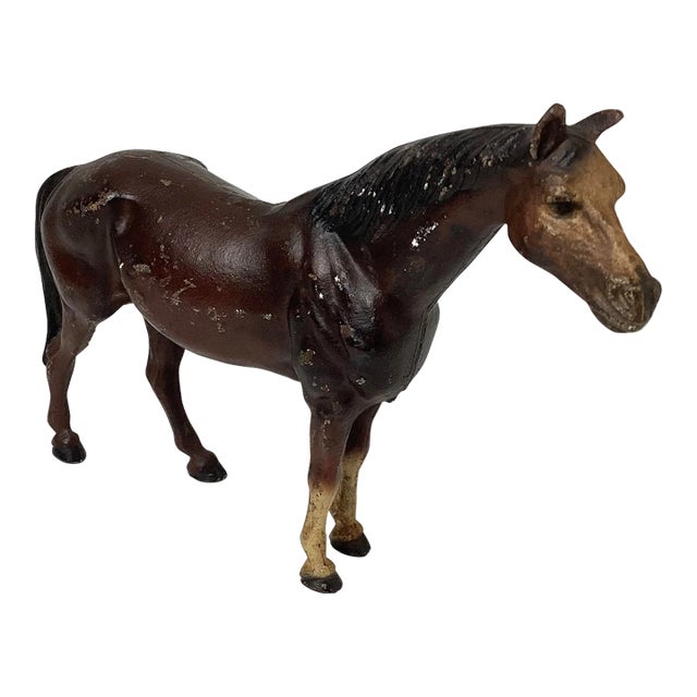 Vintage 1930s Hubley Manufacturing Co. Cast Iron Thoroughbred Horse Doorstop For Sale