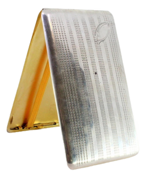 Silver Cigarette Case with Engraved Bands