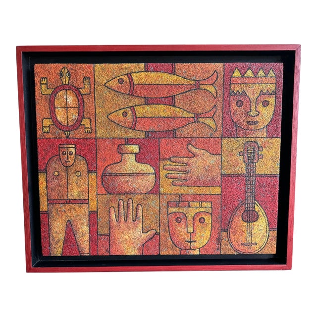 Framed & Artist Signed "Las Ventanas De La Humanidad" Acrylic on Canvas Abstract Painting For Sale