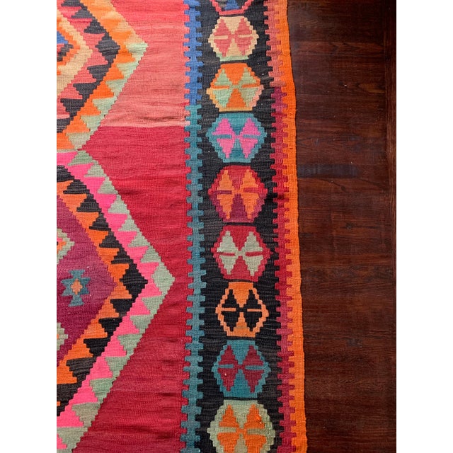 1950s Vintage Azerbaijani Kilim Rug - 5′8″ × 11′5″ For Sale In San Francisco - Image 6 of 10