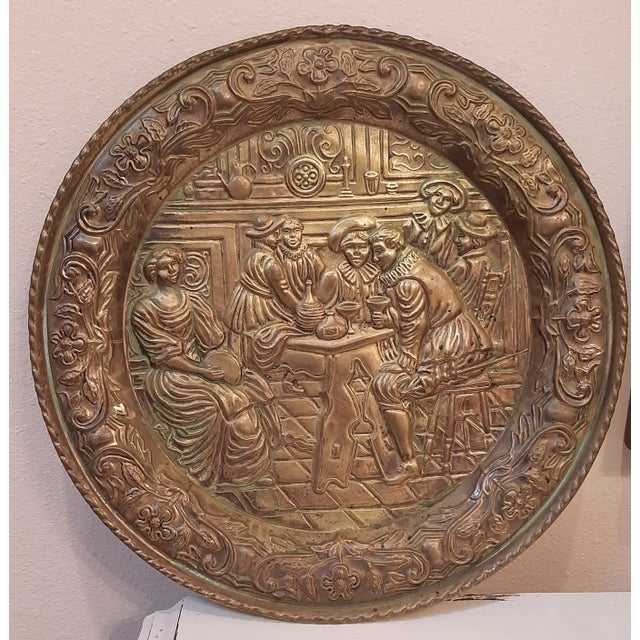 English Embossed Brass English Pub Brass Wall Plaque For Sale - Image 3 of 8