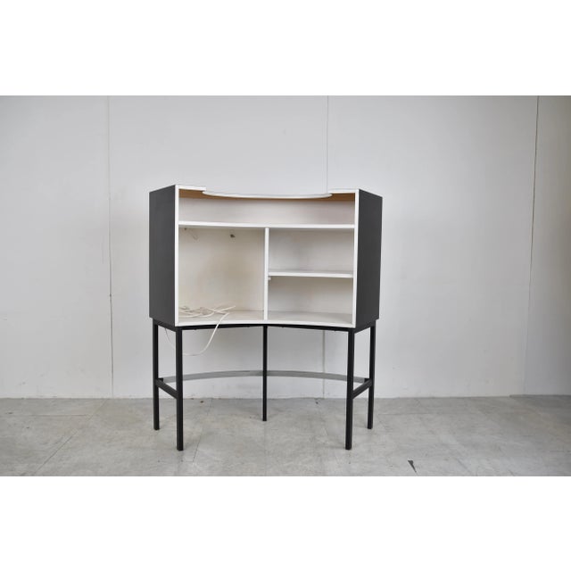 Vintage Illuminated Bar with Stools, 1970s, Set of 3 For Sale - Image 9 of 11