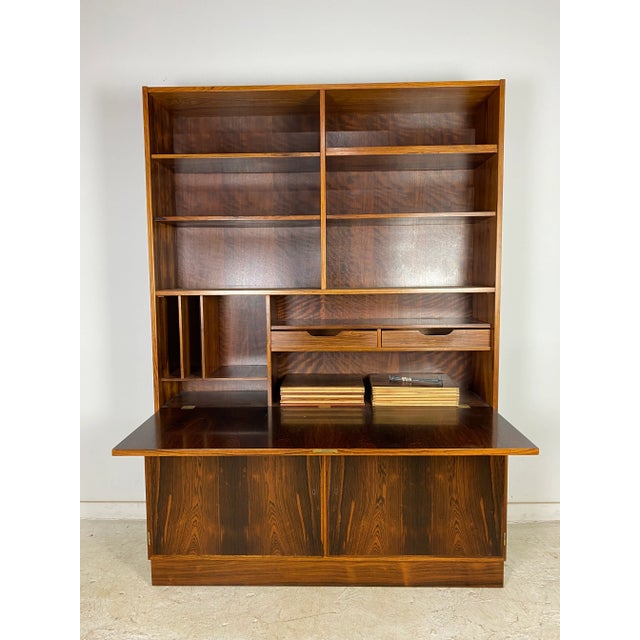 Gorgeous mid-century 2-pc secretary storage, designed and manufactured by Paul Hundevad in Denmark. Yes, we have the key!...