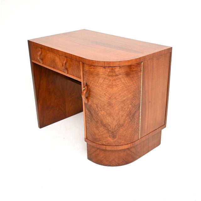 Art Deco Figured Walnut Desk, 1930s For Sale - Image 6 of 11