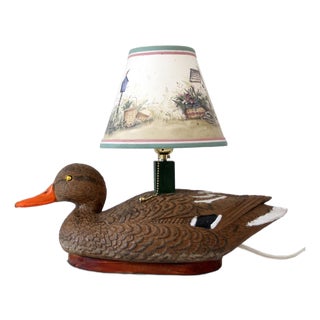 Vintage Mallard Duck Decoy Table Lamp For Sale