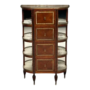 French Louis XVI Demilune Chest of Drawers, Vitrine / Showcase Cabinet